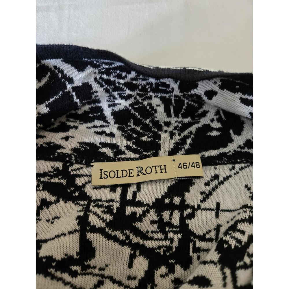 Isolde Roth Tunic Top Size 46 48 Black  White Pattern - Picture 2 of 6